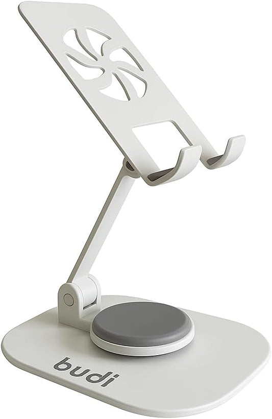 BUDI Foldable Mobile Phone Holder – 360 Adjustable Stand for Desk, Travel & Bedside Use | Universal Fit for All Smartphones
