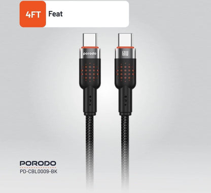 PORODO USB-C to USB-C aluminum braided cable