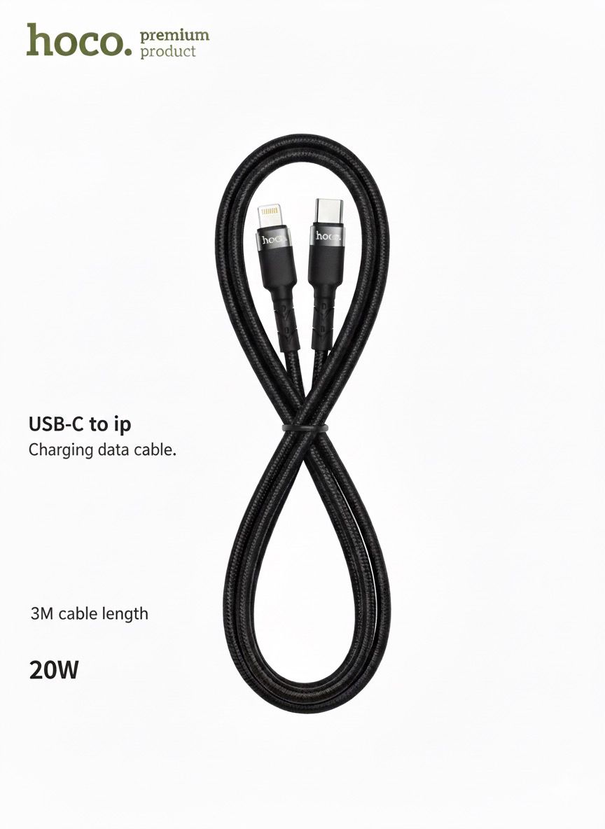HOCO USB-C to Lightning charging and data cable- 3 Meters