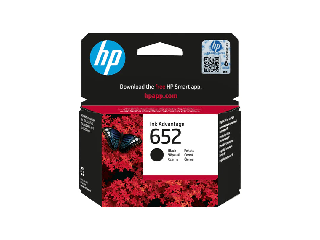 HP 652 Black Original Ink Advantage Cartridge, F6V25AE