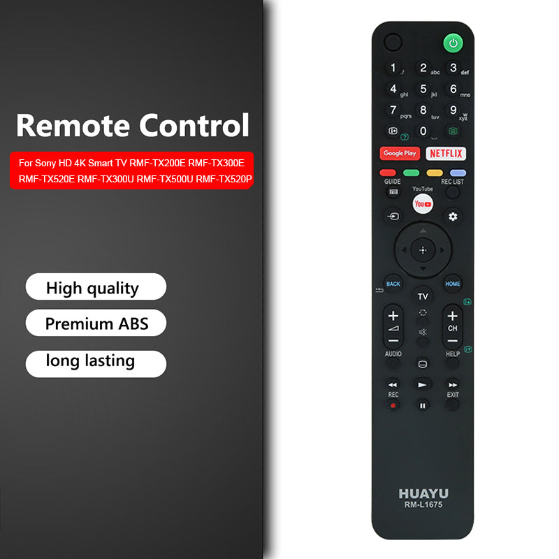 HUAYU RM-L1675 Replacement Smart TV Remote Control for Sony RMF-TX200E RMF-TX310E RMF-TX520E RMF-TX300U RMF-TX500U