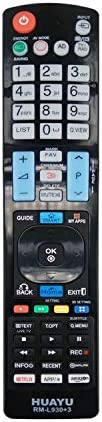 HUAYU RM-L930+3 LG TV Replacement remote – Works with ALL LG televisions (LED,LCD,Plasma) – Ideal TV replacement remote control with same functions as the original LG remote – black