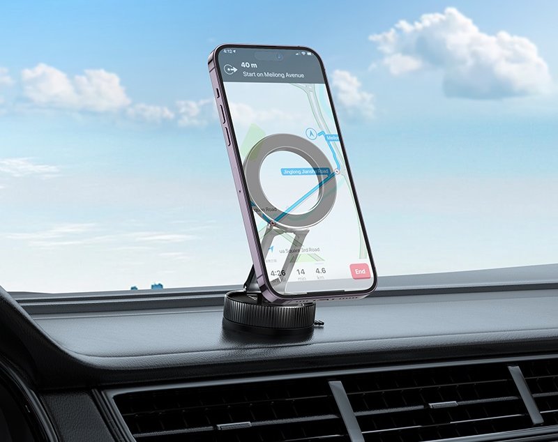 Hoco DCA55 Like two-axis folding car holder, Black