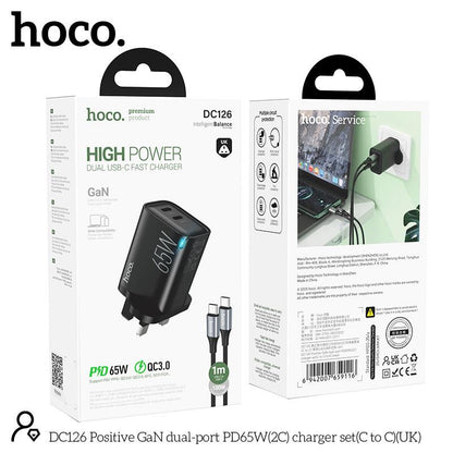 Hoco DC126 Intelligent Balance GaN Dual USB-C Fast Charger set