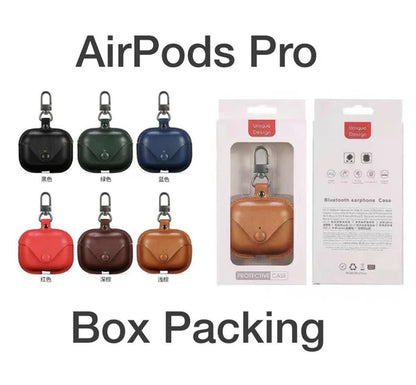 Leather Design Protective Case For Earbuds