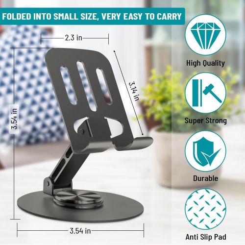 Plokama Dt20 Phone Stand Metal Cell Phone Holder 360 Rotation Iron Cell