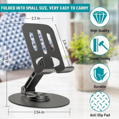 Plokama Dt20 Phone Stand Metal Cell Phone Holder 360 Rotation Iron Cell