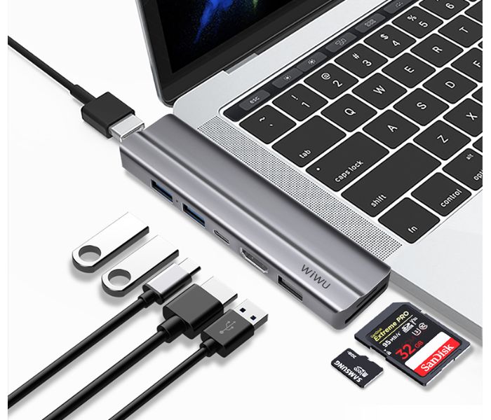 Wiwu T9G 8 In 1 USB-C Hub Alluminum Alloy Case