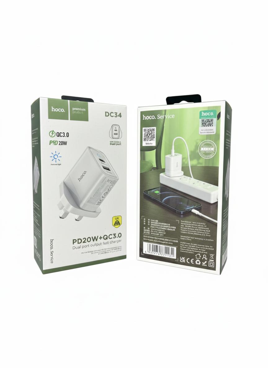 HOCO DC34 PD20W+QC3.0 dual port output fast charger