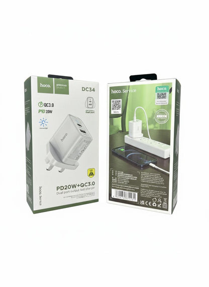 HOCO DC34 PD20W+QC3.0 dual port output fast charger