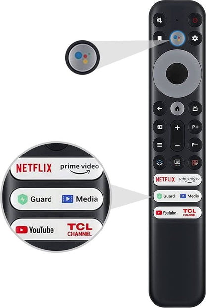 TCL RC902V TV remote control, compatible with TCL Android and Google Smart TVs