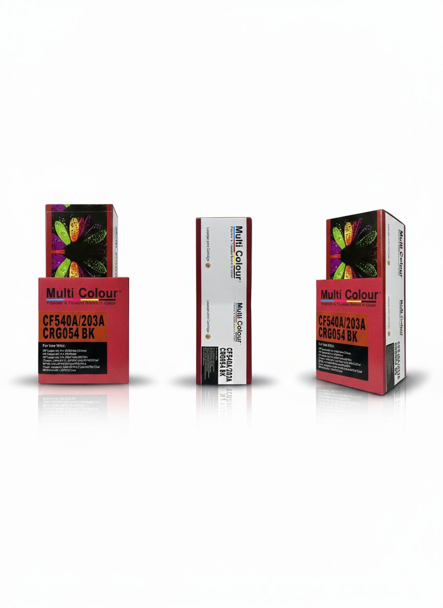 MULTI COLOUR black toner cartridge, equivalent to the HP 203A (CF540A) and Canon CRG054 BK model