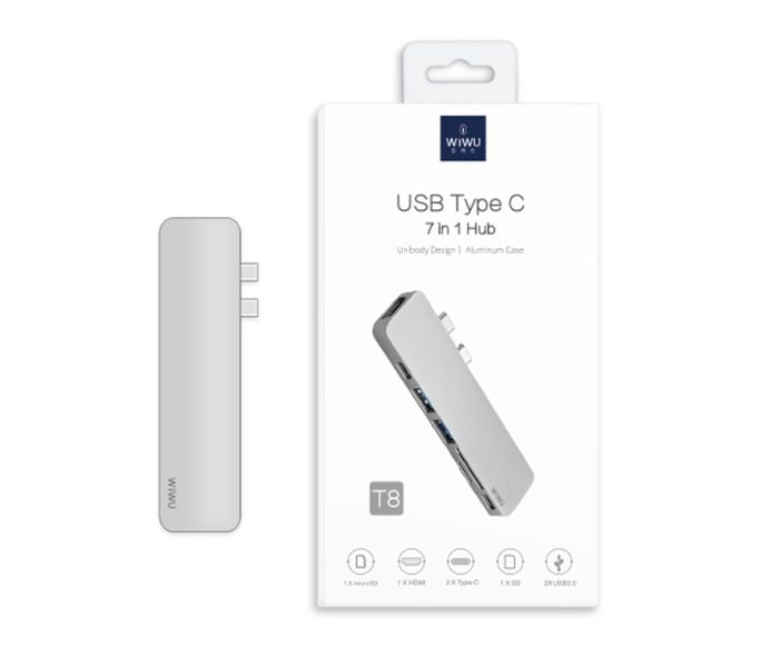 Wiwu T08G USB Type-C 7 In 1 Hub Aluminum Case