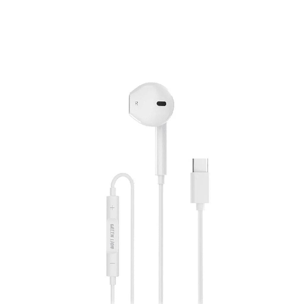 Green Lion Wired Stereo Earphones with Type-C Connector