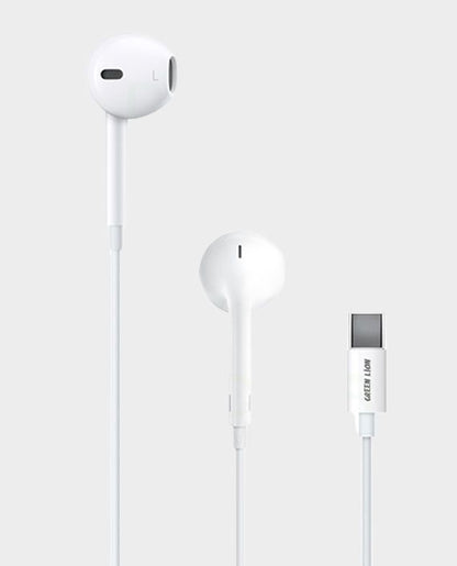 Green Lion Wired Stereo Earphones with Type-C Connector