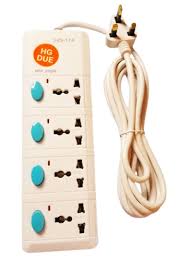 HG DUE Extension Bar with 4 sockets 3m Wire, 2500W 4 Universal Outlets with 4 Individual Switch and 4 Power Indicator 4 Way Extension Cord Board, Electric Extension Power Strip 250V/ 50/60Hz Long Length