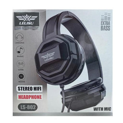 Lelisu LS-802 Stereo HiFi Wired Headphone with a microphone