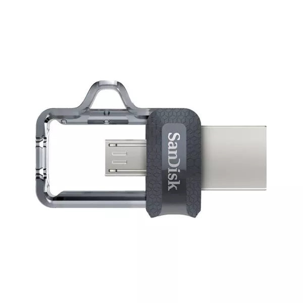 سانديسك ألترا دوال درايف m3.0 | موصلات مزدوجة Micro-USB/USB-A | USB 3.0 | سرعة تصل إلى 130 ميجابايت/ثانية - 64 جيجابايت