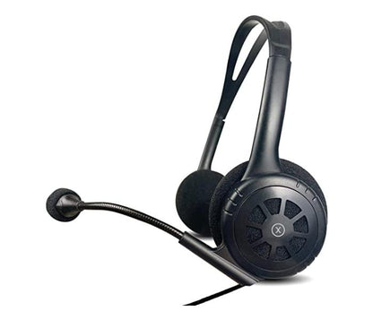 X.Cell HS-300PRO Over Ear Headphone With Mic 1.5 Meters, Plug and play with USB, Adjustable mic